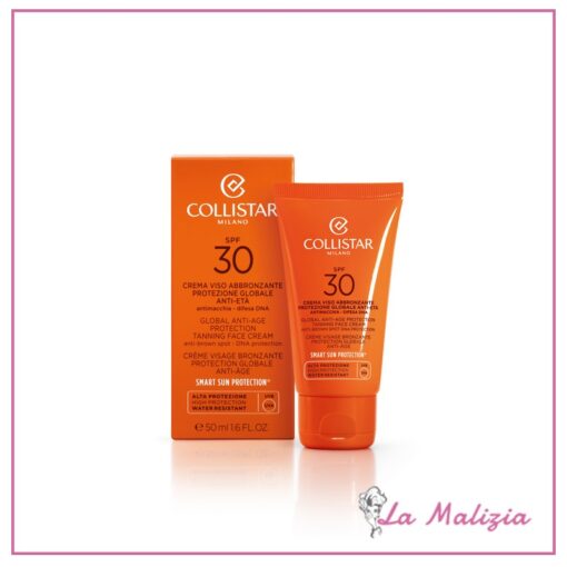 Collistar Solari Crema Viso Abbronzante Protezione Globale Anti-Età spf 30 50 ml