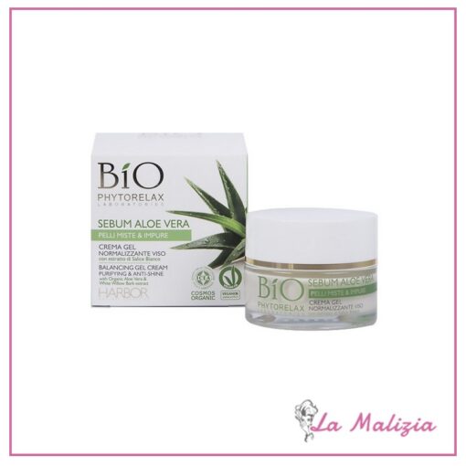 Phytorelax Bio Sebum Aloe Vera crema gel normalizzante viso 50 ml
