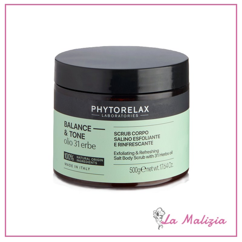 Phytorelax Balance & Tone Olio 31 Erbe Scrub Corpo Salino 500 g vaso