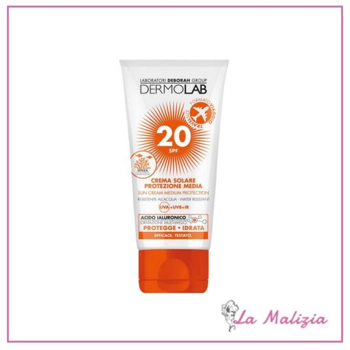 Dermolab Crema Solare Protezione Media SPF 20 Formato Viaggio 50 ml