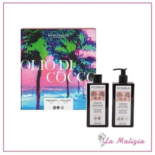 Phytorelax cofanetto Olio di Cocco bagno doccia 250 ml+latte corpo 250 ml