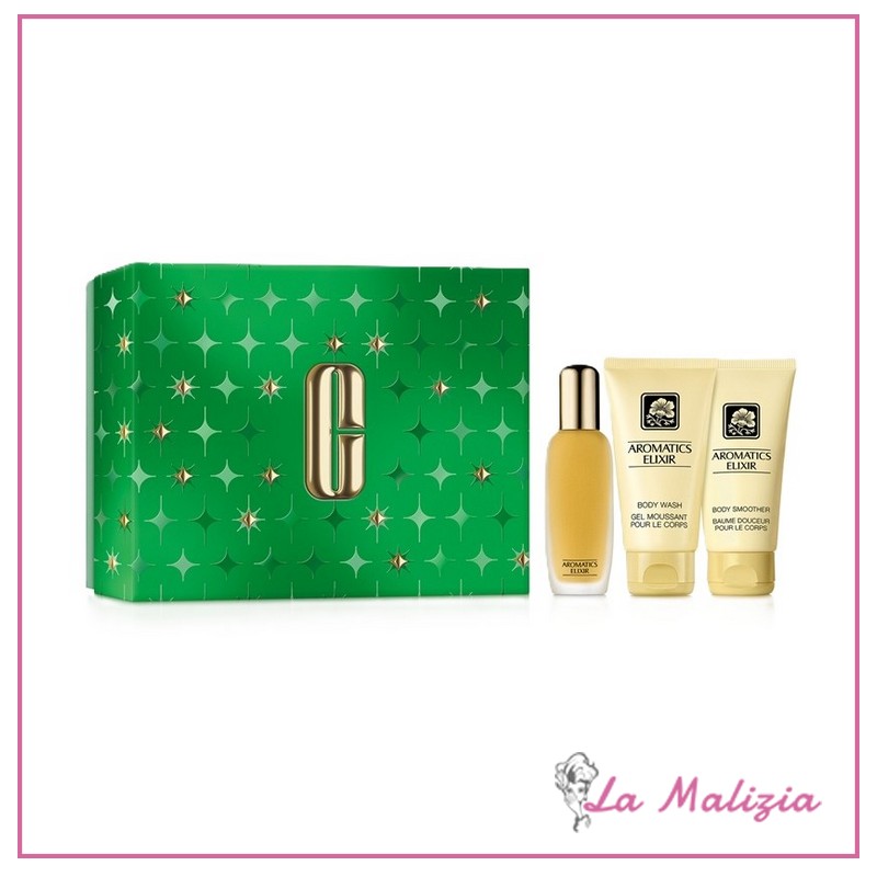 Clinique Aromatics Elixir Parfum cofanetto 45 ml + Lozione corpo 75 ml + Bagno schiuma 75 ml
