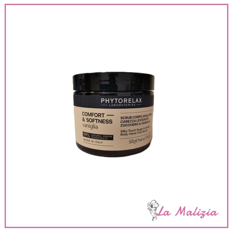 Phytorelax Comfort & Softness Vaniglia Scrub Corpo, Mani, Piedi Zucchero & Vaniglia 500 g.