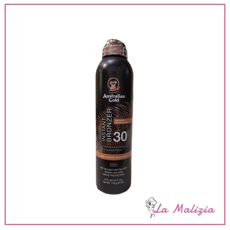 Australian Gold Instant Bronzer 30 Continuous spray Sunscreen 177 ml
